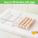 vacane Egg Holder for Refrigerator, 48 Capacity Clear Egg Storage Drawer with Non-Slip Pads, Stackable BPA-Free Egg Organizer Tray for Fridge