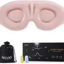 MZOO Luxury Sleep Eye Mask for Side Sleeper Men Women, Zero Eye Pressure 3D Sleeping Mask, Light Blocking Patented Design Night Blindfold, Soft Eye Shade Cover for Travel, Pink