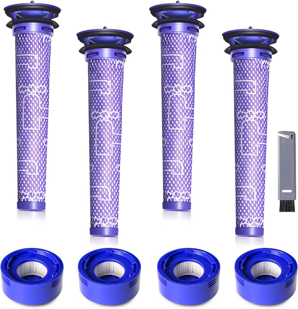 keluke Vacuum Filter Replacement Kit Compatible with Dyson V7, V8 Animal, V8 Absolute & SV10 Cordless Vacuum Cleaners, Replaces Part # 965661-01 & 967478-01 (8P)