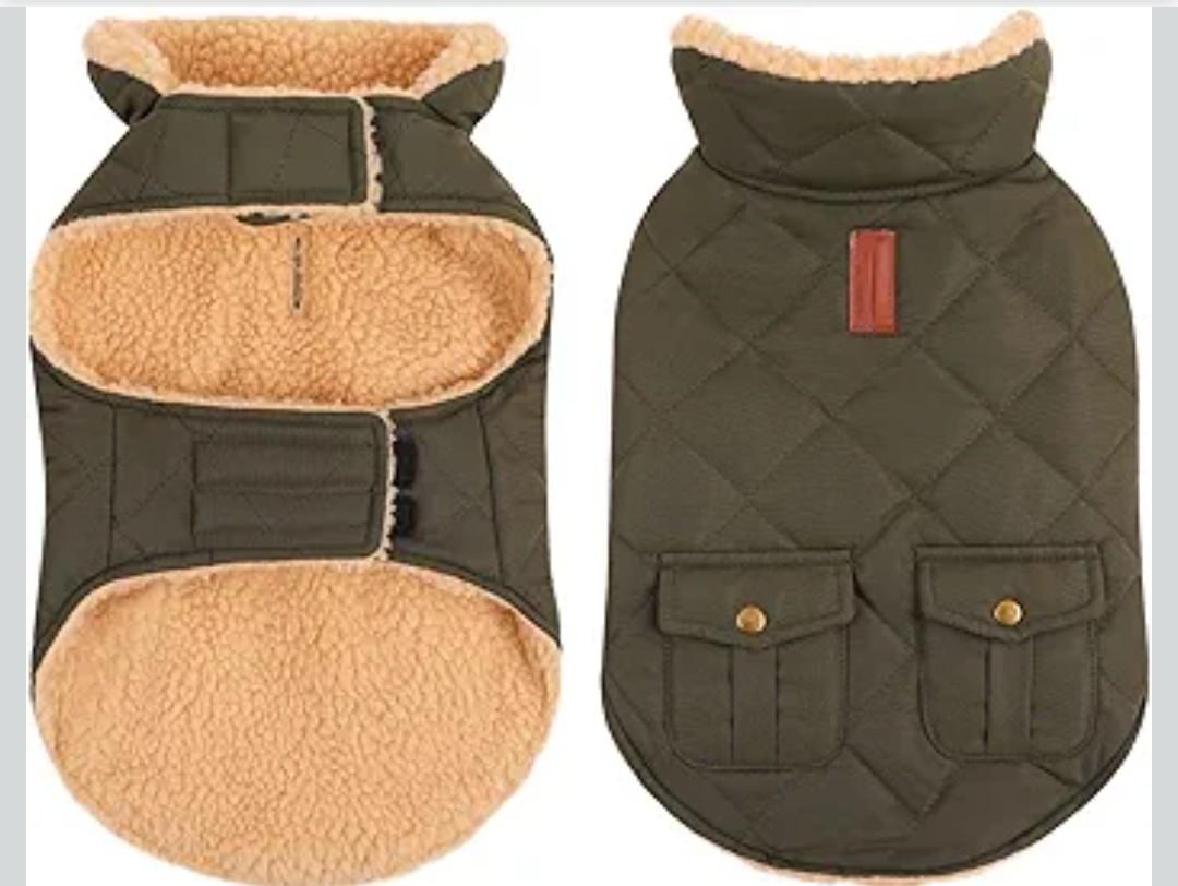 Queenmore Warm Coat for Cold Weather, Quilting Winter Jacket With Ultra Thick Plush Lining and Storage Pockets (Green, Medium)