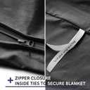 YnM Exclusive Cotton Duvet Cover for Weighted Blankets with 16 Strings (Dark Grey, 48"x72")