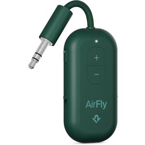 Twelve South AirFly Pro | Bluetooth Wireless Transmitter/Receiver Adapter for 2 Headphones, Audio Sharing, Compatible with 3.5mm aux Jack for Airplanes, TV, Gym, Stereo, and Travel, Evergreen