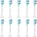 Aoremon Toothbrush Replacement Heads for Sonciare C3 Toothbrush Heads fit for Philips Sonicare Click On Handles ProtectiveClean DiamondClean FlexCare HealthyWhite G3 W3 4100 5100 6100, 10 Count, White