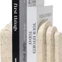 Book Ends for Heavy Books, Decorative Bookends for Shelves, Durable Book Holder & Shelf Decor, Non-Slip Book Stopper, Office Bookshelf Organizer (Set of 2)