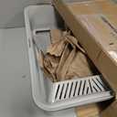 Stainless Steel Litter Box | XL Enclosed Cat Litter Boxes with Lid for Big Cats | High Sided, Anti-Urine Leakage | Non-Stick Bottom & Includes Litter Mat & Metal Scoop (Silver Gray)