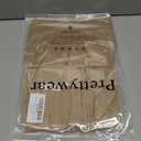 Prettywear Women's 2024 Long Sleeve Half Zip Pullover Sweaters V Neck Lapel Collared Dressy Casual Knit Fall Tops (Khaki, M)