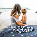 Little Unicorn 5'x10' XL Outdoor Family Picnic & Beach Blanket | Durable & Water-Resistant Fabric | Compact Fold & Easily Wipes Clean | Zipper Pocket (Midnight Poppy)