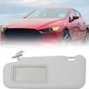 Dasbecan Gray Left Driver Side Sun Visor Replacement with Vanity Mirror Compatible with 2014 2015 2016 2017 2018 Mazda 3 Mazda 6