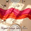 6 Pcs Pink and Orange Cheesecloth Table Runner Boho Gauze Cheese Cloth Runner 118" Rustic Table Decor for Sunset Party Wedding Bridal Baby Shower Birthday Thanksgiving Home Arbor Decor
