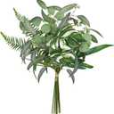 Artificial Greenery Stems Box Set, 5 Kinds Mixed Eucalyptus Leaves Silver Dollar Fern Monstera Leaf Faux Plants Bulk for DIY Bouquets Wedding Floral Arrangements Table Centerpieces Vase Decor (Type 1)