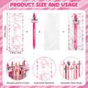30 Set Gymnastics Party Favors Bulk Black Ink Retractable Ballpoint Pens with Gymnast Inspirational Bookmarks Graduation Gift Gymnastics Team Gifts for Women Birthday Goodie Bag Stuffers(Pink)