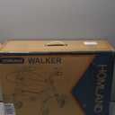 HOMLAND Foldable Rollator Walkers with Seat for Seniors, 8'' Big Wheels, 350 lb. Weight Capacity, Adjustable Handles and Seat Height, Lightweight Rolling Walker, Black