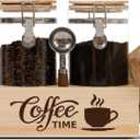 Glass Coffee Canister Set with Shelf & Spoon 2 Piece Coffee Containers for Coffee Bean Storage Airtight Seal, Coffee Bar Accessories Filter Holder for Kitchen Organization