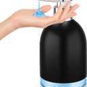 Automatic Soap Dispenser Liquid Touchless: 11oz Plastic - 5 Level Adjustable Black Rechargeable Electric Auto Smart Soap Dispenser - Bathroom Kitchen Hand Dish Lotion