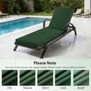 Chaise Lounge Cushions Outdoor, 72x 21x 3 Inch Waterproof & Fade-Resistant Lounge Chair Cushion, Outdoor Chaise Cushion with Removable Cover & Ties for Lawn, Patio, Pool & Beach, Forest Green