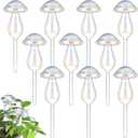 meekoo 10 Pcs Plant Watering Globes Glass Watering Globes for Outdoor Self-Watering Planter Insert Device with Mushroom Rainbow Gradient for Outdoor Indoor Pot Vacation Water Conservation(Mushroom)