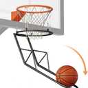 Basketball Return Attachment, Sturdy Metal Basketball Hoop Rebounder Attachment for Outdoor and Indoor Use, Basketball Hoop Accessories Ball Return, Great for Solo Play and Practice