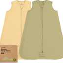 2-Pack Baby Sleep Sacks, Zipper Wearable Blanket - 0.5TOG Organic Cotton, Lightweight,Soft Cozy Infant Sleeping Sack 3-6 months,Easy to Wear Small Newborn Transition Swaddles Sleepsacks(Avocado, S)