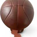 Geoffrey Basket Ball Vintage 100% Cow Leather with Wooden Base | Size 5 | Retro (Antique Brown)