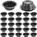 DAJAVE 24 Pack Mini Fluted Cake Pan 4.7 Inch Nonstick Cake Pans Carbon Steel Mini Flan Molds Pan, Cake Mold Baking Mold for Cupcake, Bavarois, Brownie