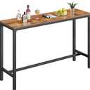 Mr IRONSTONE Bar Table, 53" Pub High Top Rectangular Bar Height Sofa Table Dining Table, for Narrow Space, Living Room, Vintage
