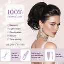 RUWISS Claw Clip Short Human Hair Ponytail Extension with Bendable Metals for DIY Styles Straight Messy Bun Hair Piece for Women Hairpieces for Daily Wear,9 Inch Medium Brown with Honey Blonde