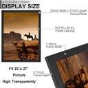 A PLUS MAX 20x27 Frame, Black Engineered Wood Picture Frame for 20 x 27 Inch Puzzle Poster Photo, Light Weight 20 by 27 Poster Frame with Wood-grain for Wall - 1 Pack/Black/20 x27