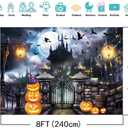 8X6FT Halloween Backdrops for Photography Halloween Backdrop Castle Bat Pumpkin Photography Backdrop for Party Decorations Supplies Photo Background Banner DH-704