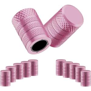 2 x CKAuto Tire Valve Stem Caps, Pink, 10 pcs/Pack, Anodized Aluminum Tire Cap Set, Corrosion Resistant, Universal Stem Covers for Cars Trucks Motorcycles SUVs and Bikes