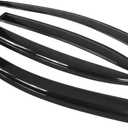 Window Visors Compatible with 2011-2018 Volkswagen Jetta, Dark Smoke Car Rain Sun Window Shade Guard Visor by IKON MOTORSPORTS, 2012 2013 2014 2015 2016 2017