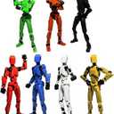 7PCS Assembly Completed T-13 Action Figure 3D Printed Multi-Jointed Movable,Lucky 13 Action Figures,Multi-Articular Dummy 13 Action Figures,Desktop Decorations,Creative Gifts (7 Colors)