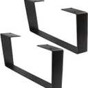 Osring 6 Inch Coffee Table Legs U-Shaped, 2pcs Solid Steel Table Legs for Furniture, TV Stand and Bench, Black