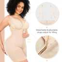 SHAPELLX Fajas Colombianas Shapewear for Women Tummy Control Plus Size Postpartum Body Shaper Butt Lifting Bodysuit (Beige, XXL)