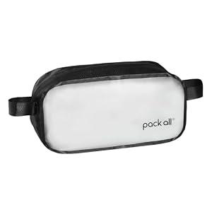 pack all Seamless Clear Toiletry Bag, Tear-resistant Clear Makeup Bag, Water-resistant Travel Packing Organizer for Toiletries, Cosmetics and Accessories (Small)