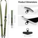 TENOC Adjust Length Phone Crossbody Strap, Detachable Cellphone Wrist Strap, Universal Phone Lanyard