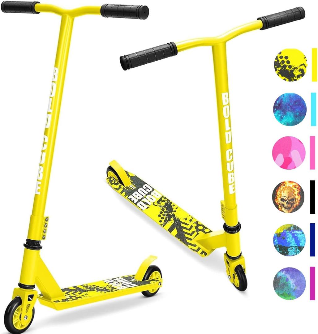Stunt Scooter for Kids Ages 6-12 8-12 Years | Freestyle Pro 360 | Aluminium Deck | ABEC 7 | Micro Crystalized Deck (Yellow)