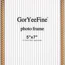 5x7'' Gold Rope Design Metal Picture Frames with Hi Quality Velvet Backing and Real Glass Front,Gold Photo Frame 7x5'' for Desktop Display Or Wall Hanging