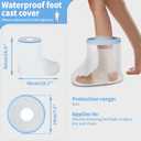 Adult Foot Cast Covers for Shower, Waterproof Shower Bandage and Cast Protector for Shower and Bath Watertight Protection to Broken Surgery Foot Ankle Wound and Burns (Blue)