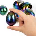 JOYIN 2.3'' Easter Eggs, 24 Pcs Plastic Eggs Metal Color for Filling Specific Treats, Colorful Easter Theme Party Favor, Classroom Prize Supplies