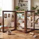 Geelin Photo Display Board with Clips Farmhouse Graduation Picture Display Wooden Rustic Freestanding Picture Collage Frame 2026 Grad Decor for Postcard Home Dorm(3 Panel,54 x 24 Inch)