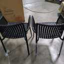 Jamesdar Weave Stackable Indoor/Outdoor Chair Set of 2 Black, 23.23"W x 22.24"D x 32.28"H, 17.8" seat height