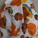 LUSHVIDA Fall Tablecloth Round Tablecloth Pumpkin & Turkey 60 inch - Washable Wrinkle Resistant Thanksgiving Table Cover for Harvest and Fall Dinner Parties Holiday Tablecloths 130GSM