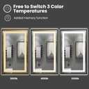 Amorho 24"x 36" LED Bathroom Mirror, Front Light and Backlit with Black Frame, Stepless Dimmable, Anti-Fog, Shatter-Proof, Memory, 3 Colors, Double LED Vanity Mirror