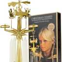 Original Swedish Christmas Chimes, Santa, Carousel and 4 Candles  Scandinavian Spinning Festive Chimes for Christmas, Best Memorial Gift Since 1948, Home Decorations - Brass