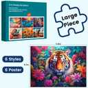 6 Pack 16 Large Piece Puzzles for Seniors Puzzles Dementia Alzheimer's Products and Activities Alzheimer's Puzzle Elderly Adults Cognitive Game Gift for Patients in Nursing Home with 6 Storage Bags