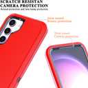 YmxhcY Case Designed for Galaxy S23 with Self Healing Flexible TPU Film[2 Pack] and Lens Protective Film[2 Pack],3-in-1 Heavy Protection Cover for Samsung Galaxy S23 6.1 D-Red and Black
