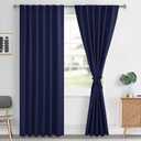 Hiasan Royal Blue Blackout Curtains 84 inches Long 2 Panels, Thermal Insulated Window Treatment Sewn with Tiebacks, Back Tab & Rod Pocket Room Darkening Draperies for Living Room Bedroom, 52" Wide (52"W x 84"L (Pack of 2))