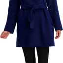 TAHARI Women's Double-faced Luxury Soft Wool Blend Peacoat- Wrap Wool Coat With Removable Belt, M