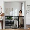 41" Extra Tall Dog Gate for Doorways Stairs, 60.3-65.7 in in Wide Baby Gates Walk Thru, No Drill Long Pet Gate for Doggie Puppy, Auto Close Large Child Safety Gate with Door Indoor, Black