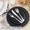 BESTSTAR 200PCS Black Plastic Plates Set, 100 10.25 inch Dinner Plates and 100 7.5 inch Dessert Plates, Premium Disposable Plates for Party, Wedding